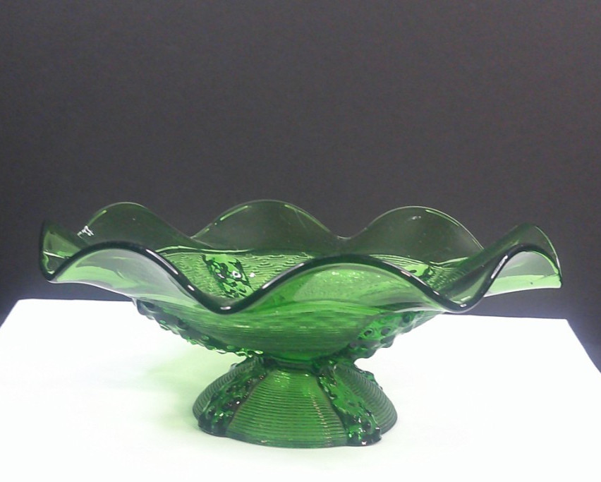 Northwood Glass, Button Panels, Emerald Green, Bowl, EAPG, c 1899, USA, VgCd