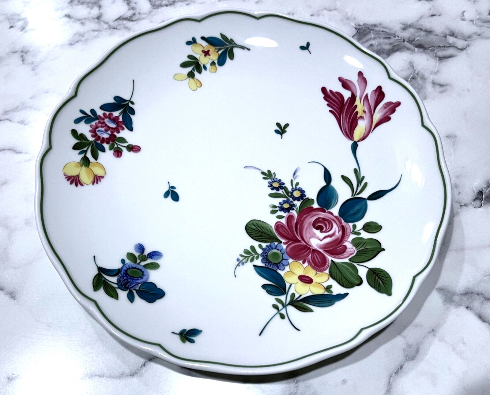 6 Hutschenreuther Engadin Maria Theresa Hotel 9 1/2″ Plates Germany Scarce EC!