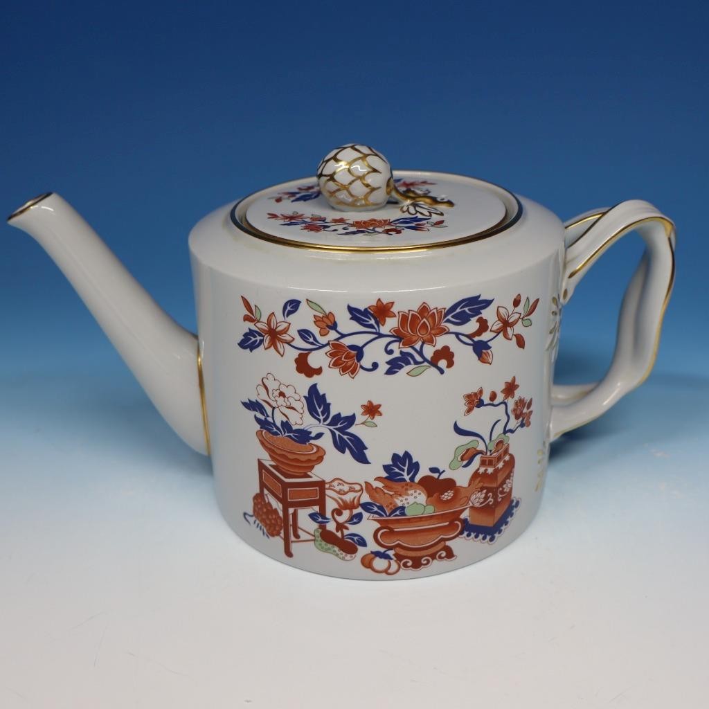 Spode Fine Stone China – Bowpot Multicolor (Rust, Green, Blue) – Teapot