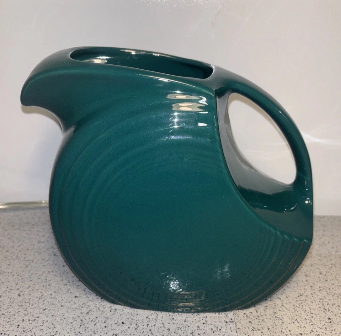 Large Evergreen Fiesta Ware Fiestaware Pitcher 7 1/2 Inches Tall Homer Laughlin