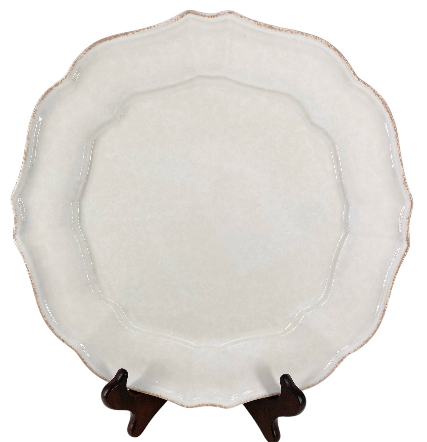 Casafina Impressions White Stoneware 11 3/4”Dinner Plate Classic French Country