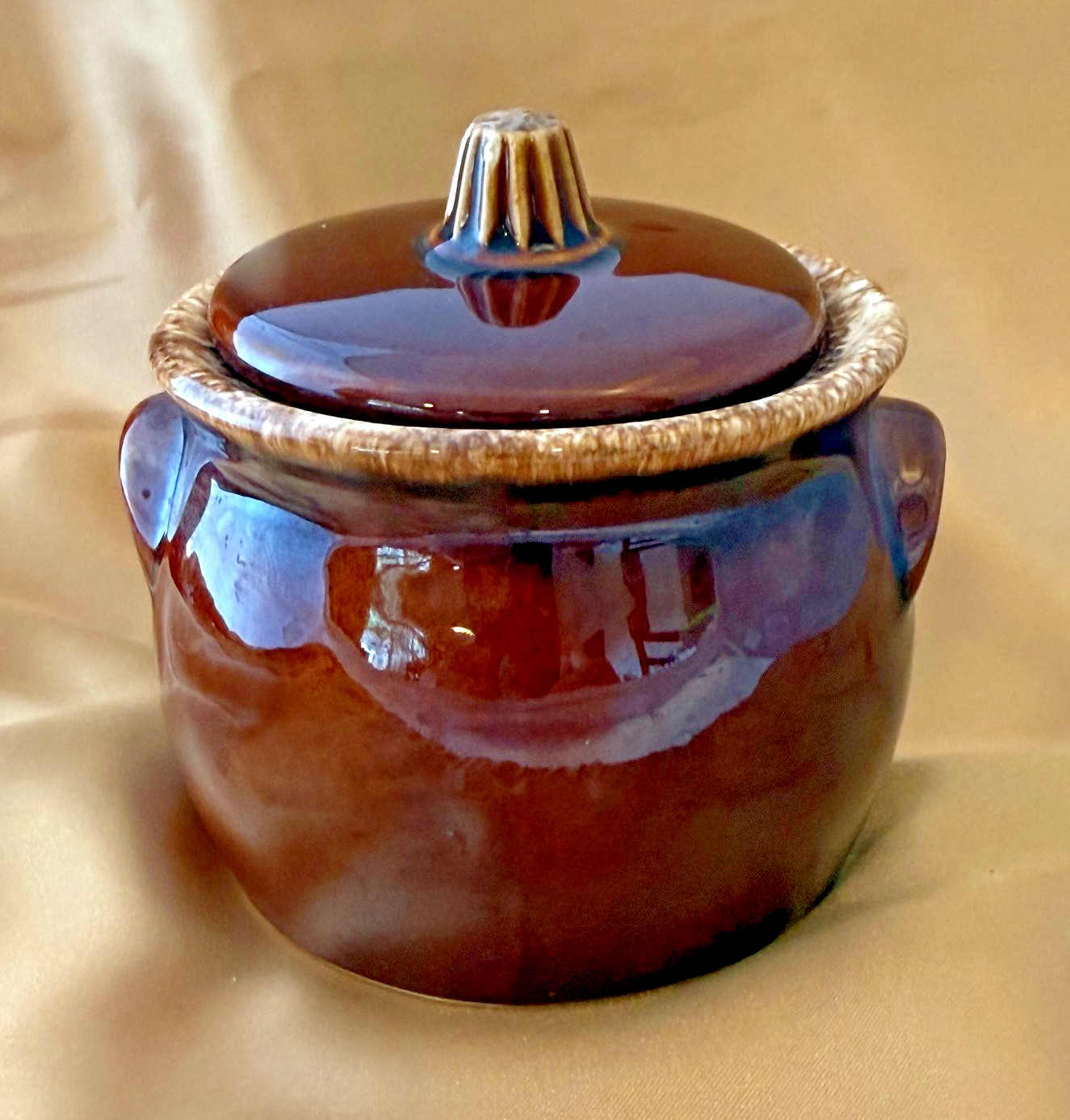 Hull Pottery Brown Drip Glaze Sugar Bowl With Lid USA Vintage – Vintage Pottery