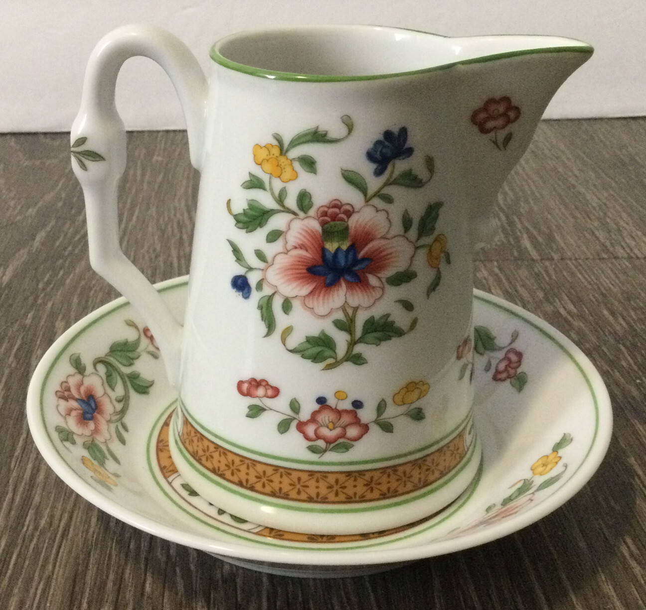 Heinrich Germany Creamer And Saucer Parnass Pattern