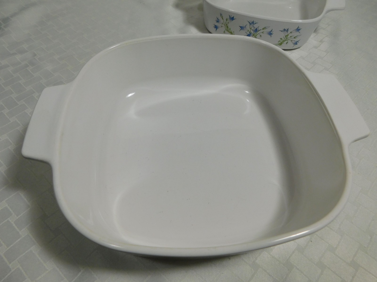 Set of 2 Vintage Corning Blue Dusk Casserole Baking Dishes with Lids, 1L &2L