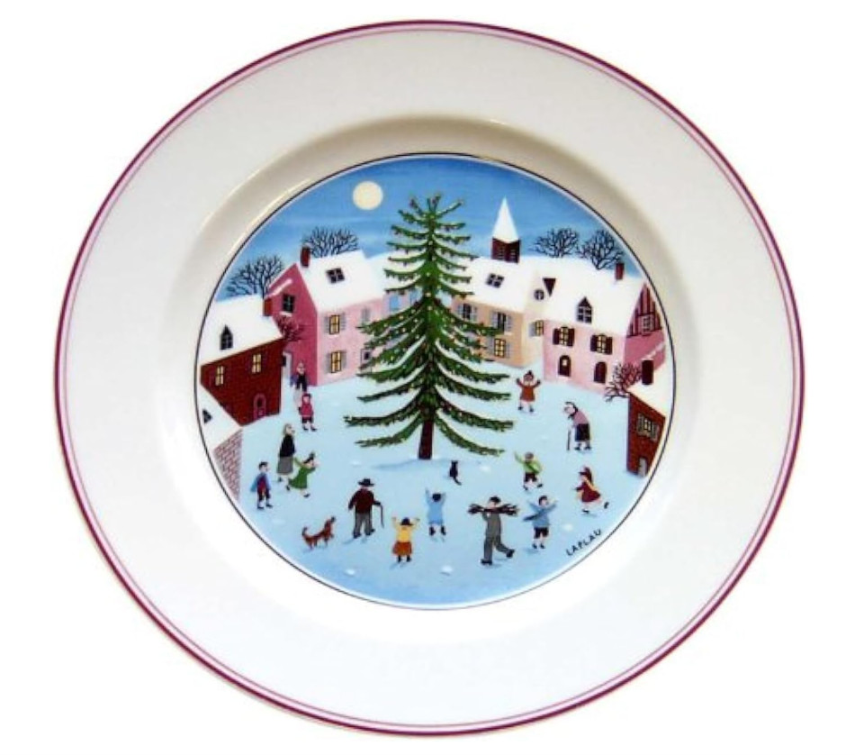 Villeroy & Boch Naif Christmas Salad Plate White Winter Village Holiday Dish