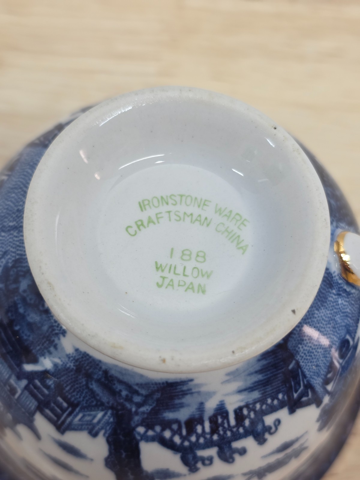 Blue Willow Ware 188 Ironstone Ware Craftsman China Tea Cup & Saucer Lot of 2