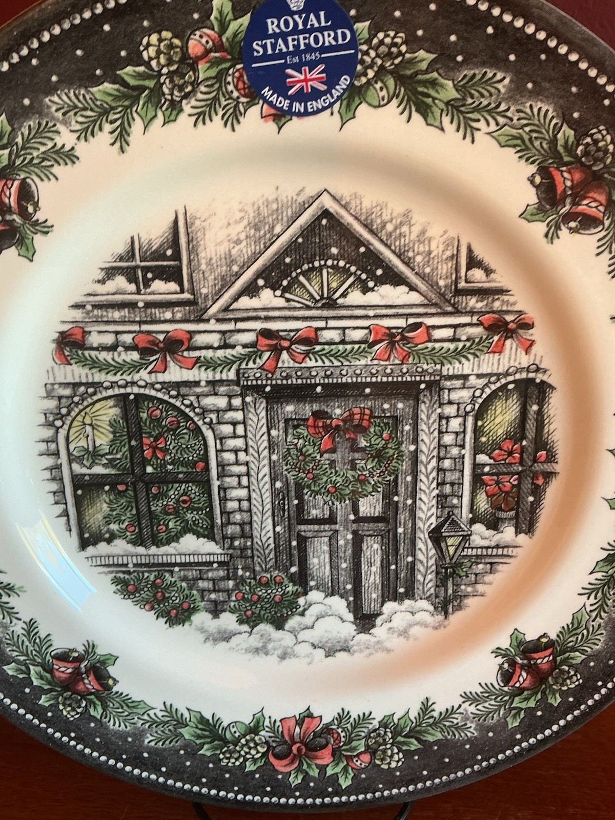 Royal Stafford Christmas Home Dinner Plate 11” England