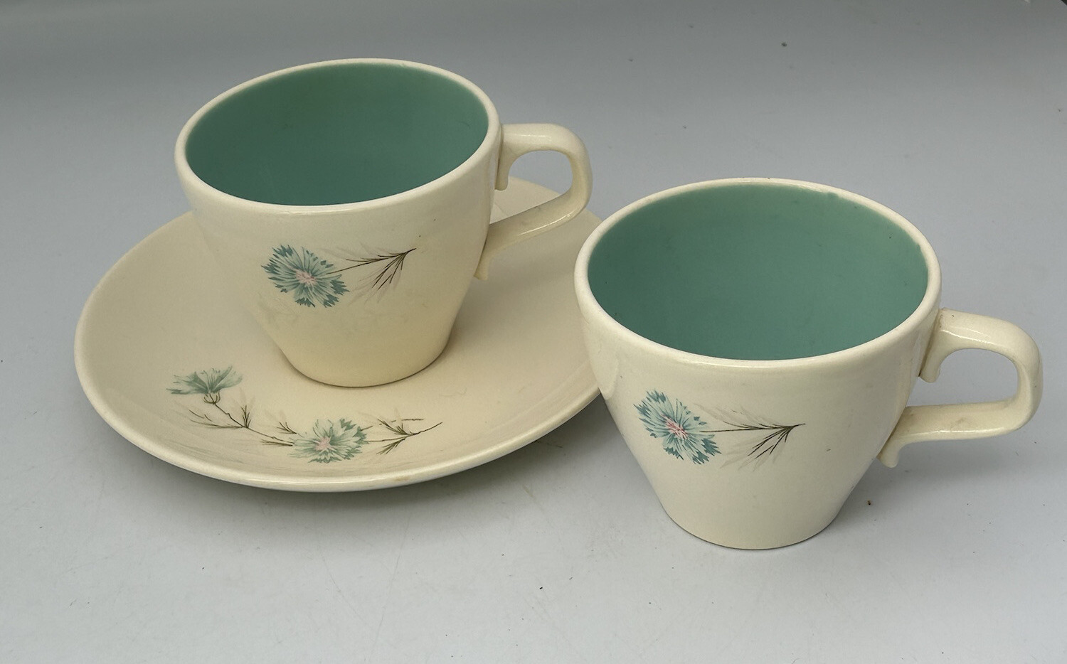 Taylor Smith & Taylor Ever Yours Boutonniere 2 Tea Coffee Cups & 1 Saucer
