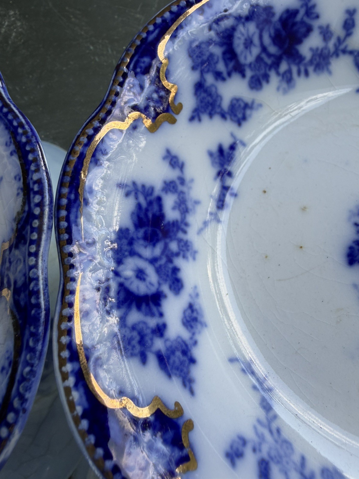 Antique pair of Grindley Florida Pattern Porcelain fruit, dessert bowls