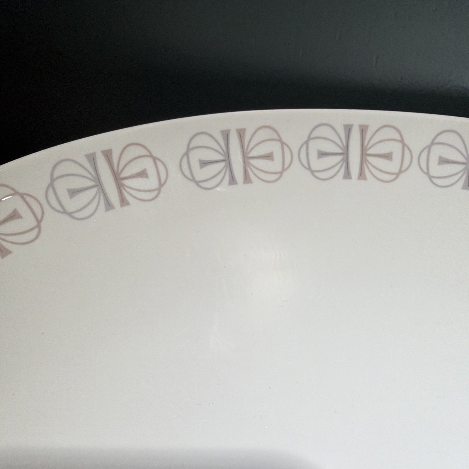 Franciscan Merry Go Round Oval Serving Platter 13” X 9.5” MCM Geometric Border