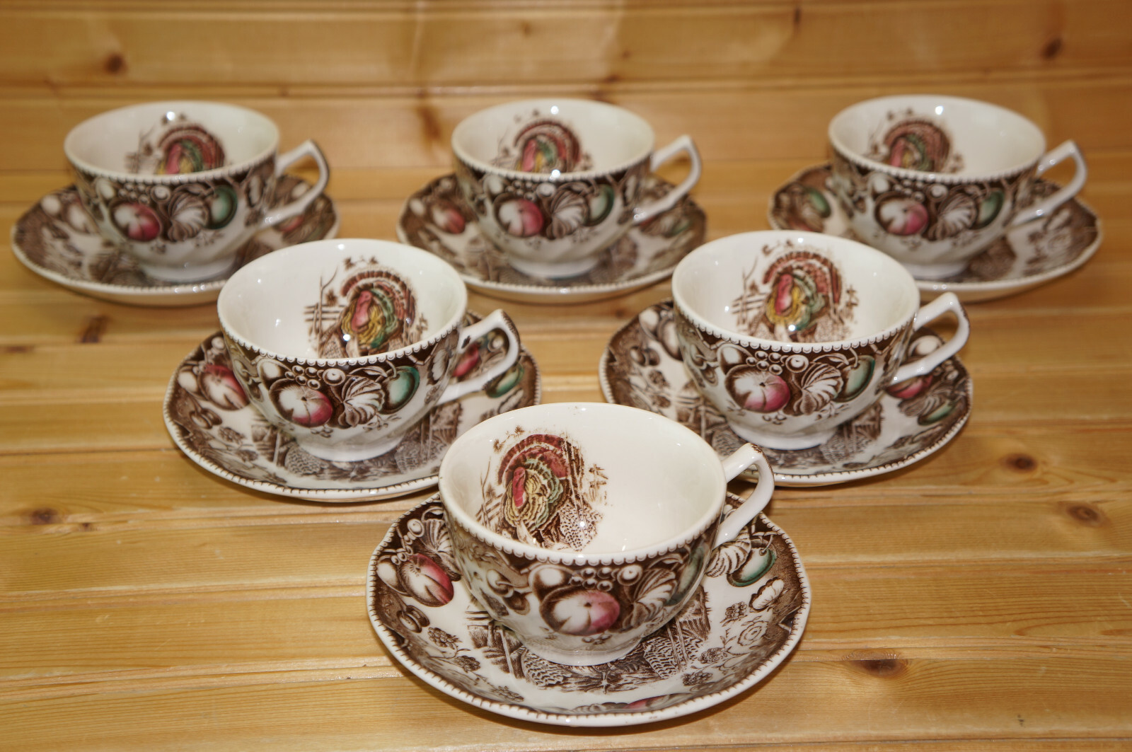Johnson Brothers His Majesty (6) Cups, 2 1/4″ & (6) Saucers, 5 1/2″ (Box #2)