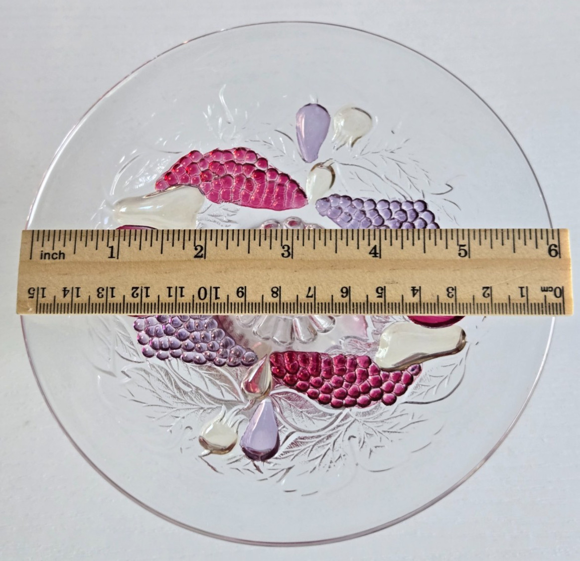 Vintage Westmoreland Glass Della Robbia Fruits Small Compote Pedestal Dish Plate