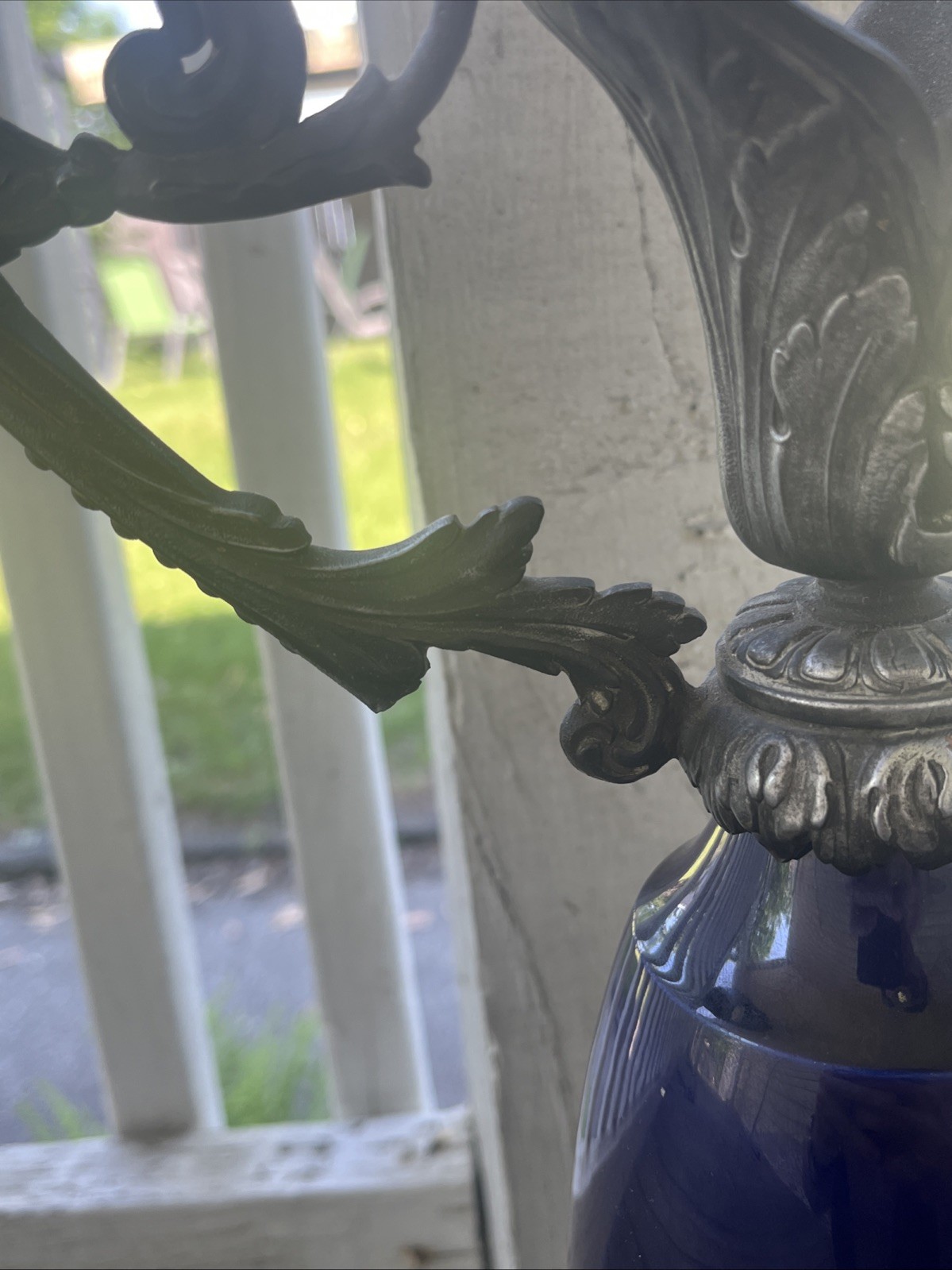 Louis XVI French Porcelain Cobalt Griffin Ewer Centerpiece Neoclassical BIG 24”