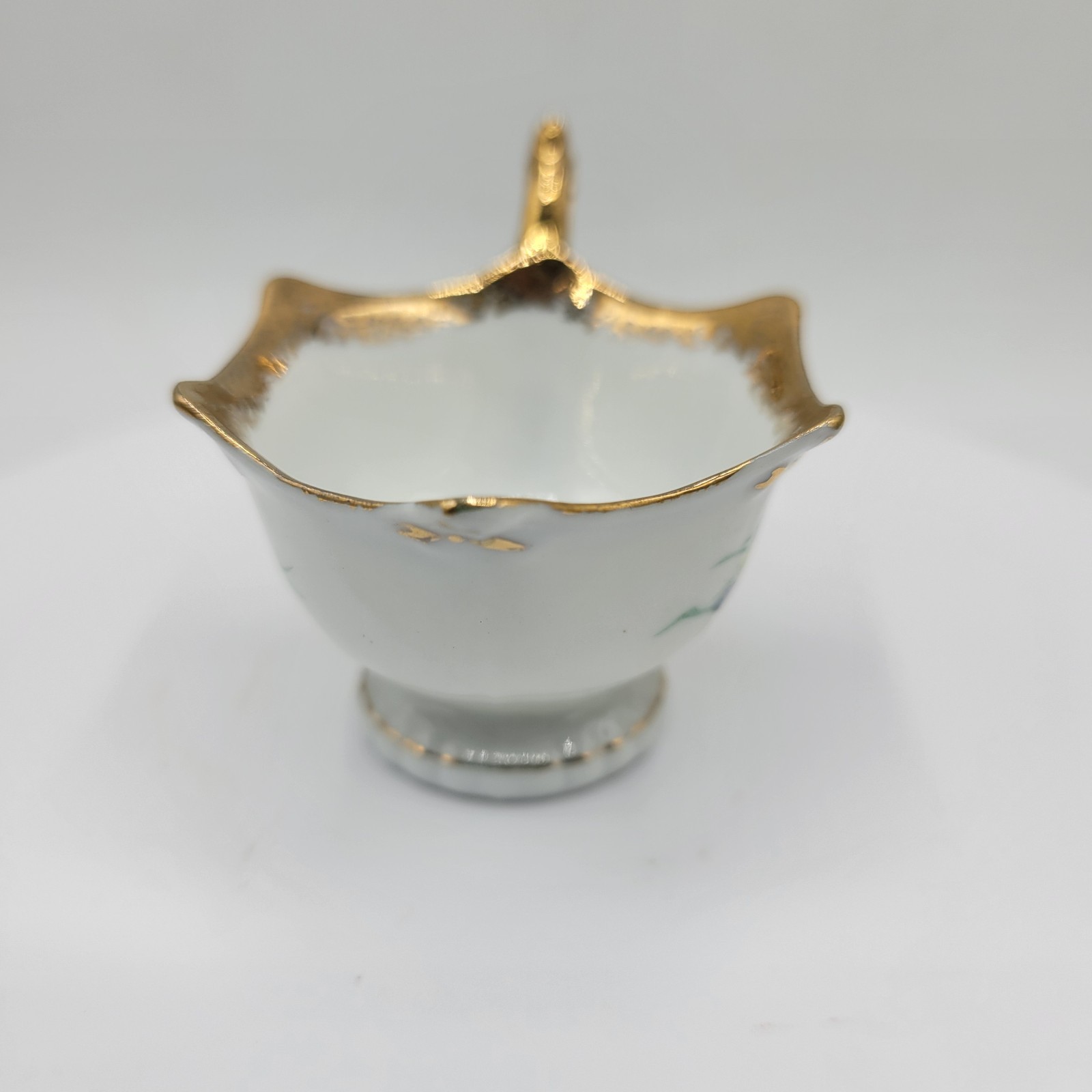 Vintage Made in Occupied Japan Porcelain Tea Cup & Saucer Flowers & 24KGold Trim