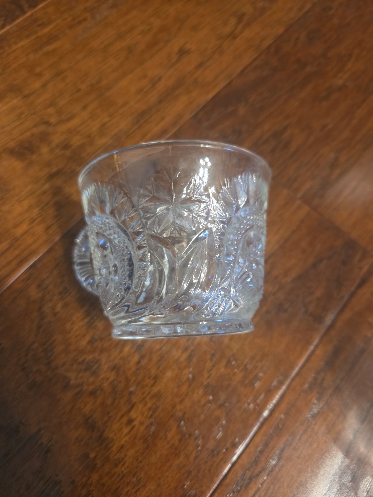 Vintage LE Smith Pinwheel & Stars Punch Bowl + 10 cups Set EUC clear glass Large