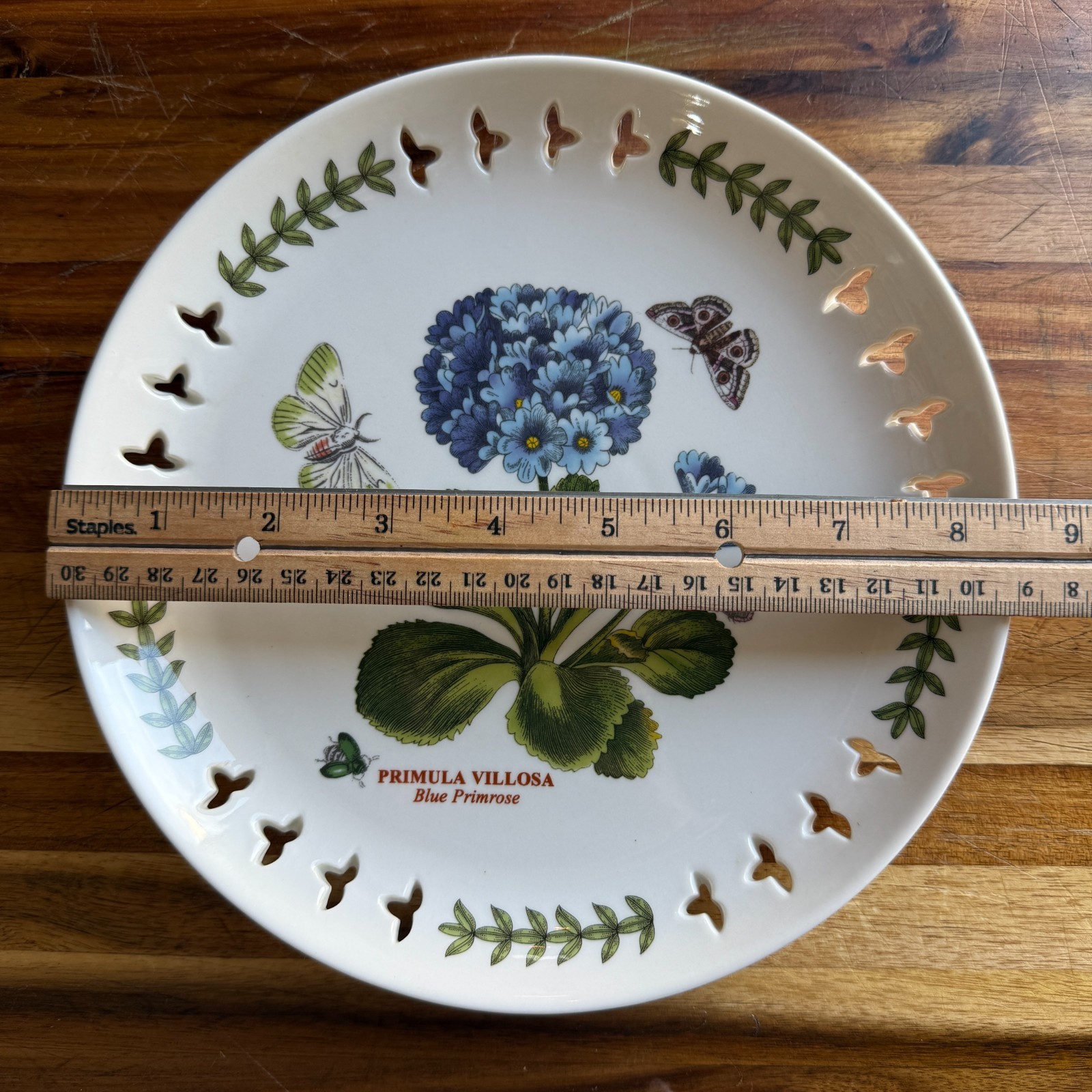 Botanic Garden Portmeirion Pierced Edge Plates 8.5″ Salad/Dessert- Set of 3