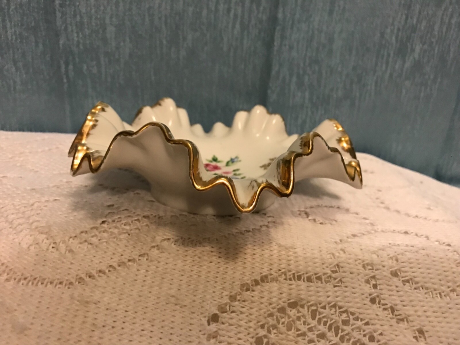 Vintage Hand Painted Royal Crown Porcelain # 3906 Candy Dish Floral design 6.5”