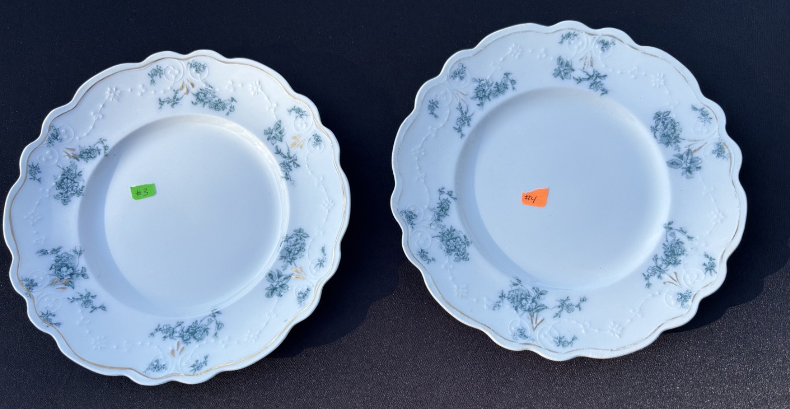 W.H. Grindley Co. England Teresa Teal Green Scalloped Edge 7″ Dessert Plate VGUC