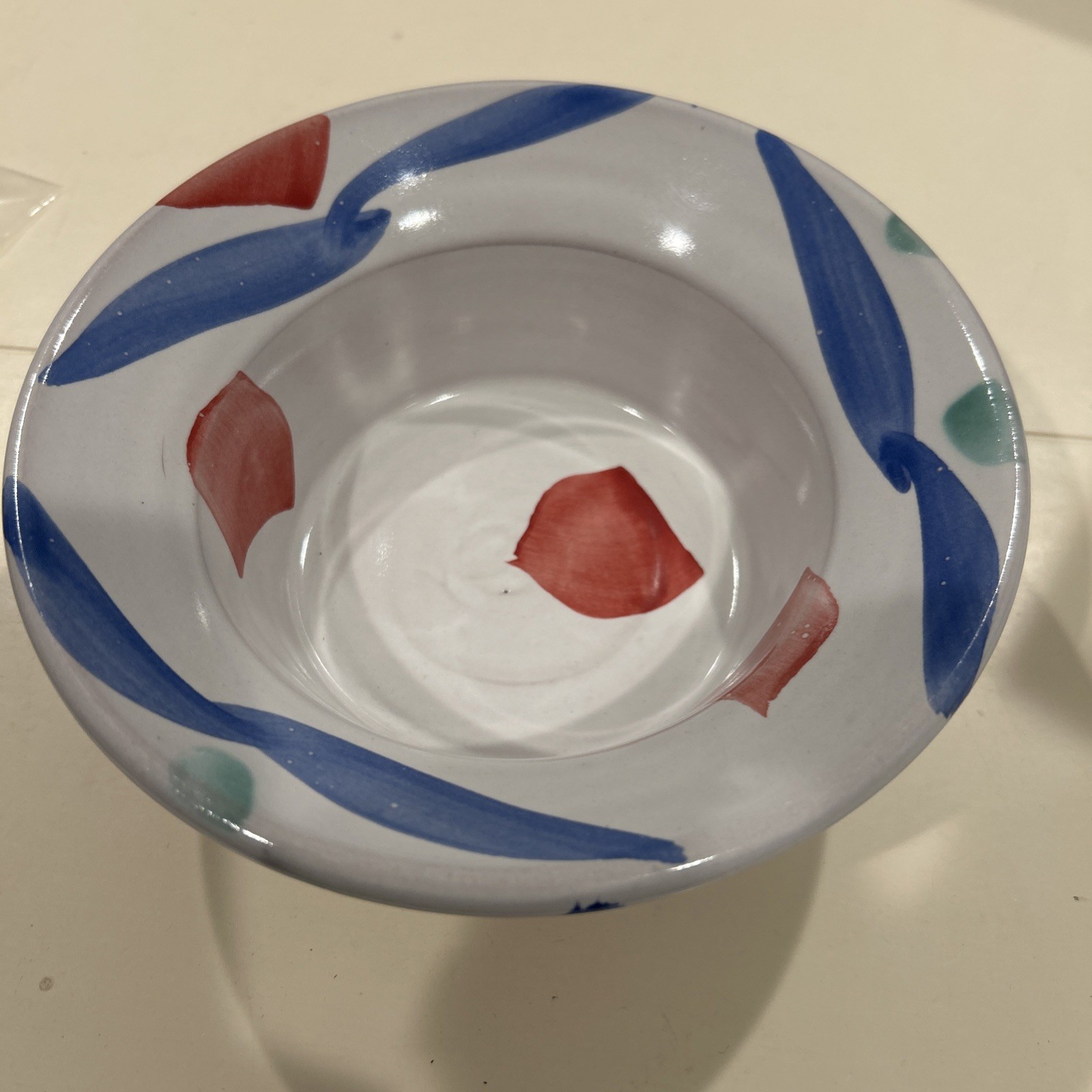 North Carolina Stanley Mace Andersen Pottery 7-1/4″ Flared Soup Bowl, Signed #1