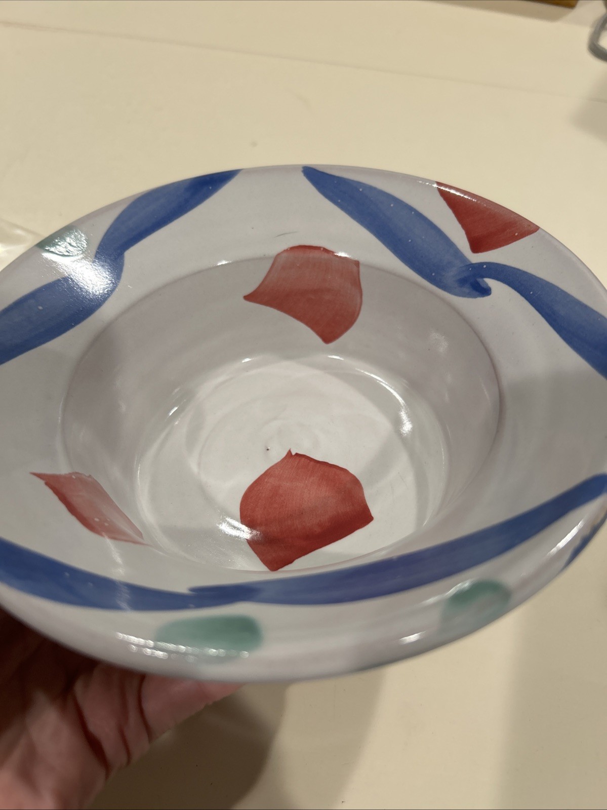 North Carolina Stanley Mace Andersen Pottery 7-1/4″ Flared Soup Bowl, Signed #1
