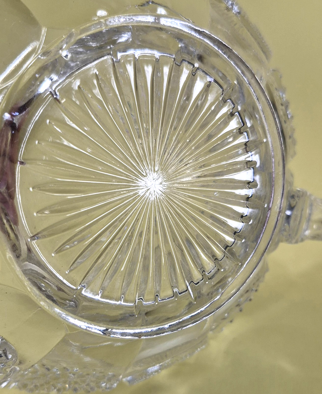 EAPG U.S. Glass No. 15093 Cane & Star Medallion 3 Handled Bowl 1905 AS IS