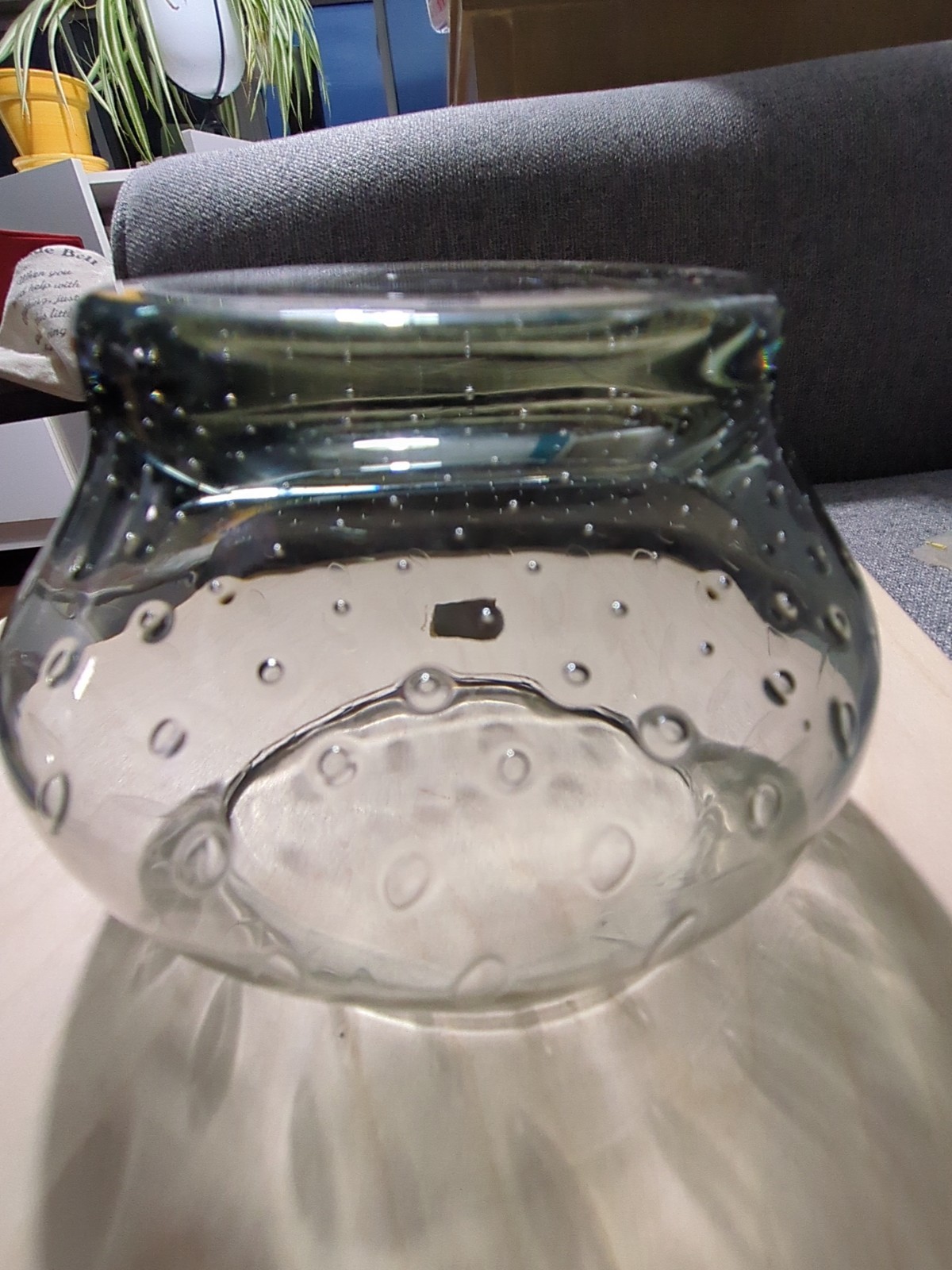 Randsfjord MCM Bubble Art Glass Bowl Norwegian Vintage
