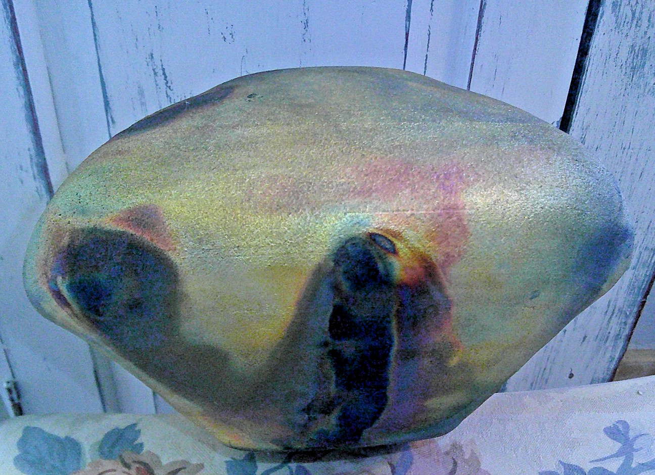 VINTAGE MICHAEL WEINBERG HAND MADE RAKU POTTERY VASE BOWL SIGNED GLAZED BASIN