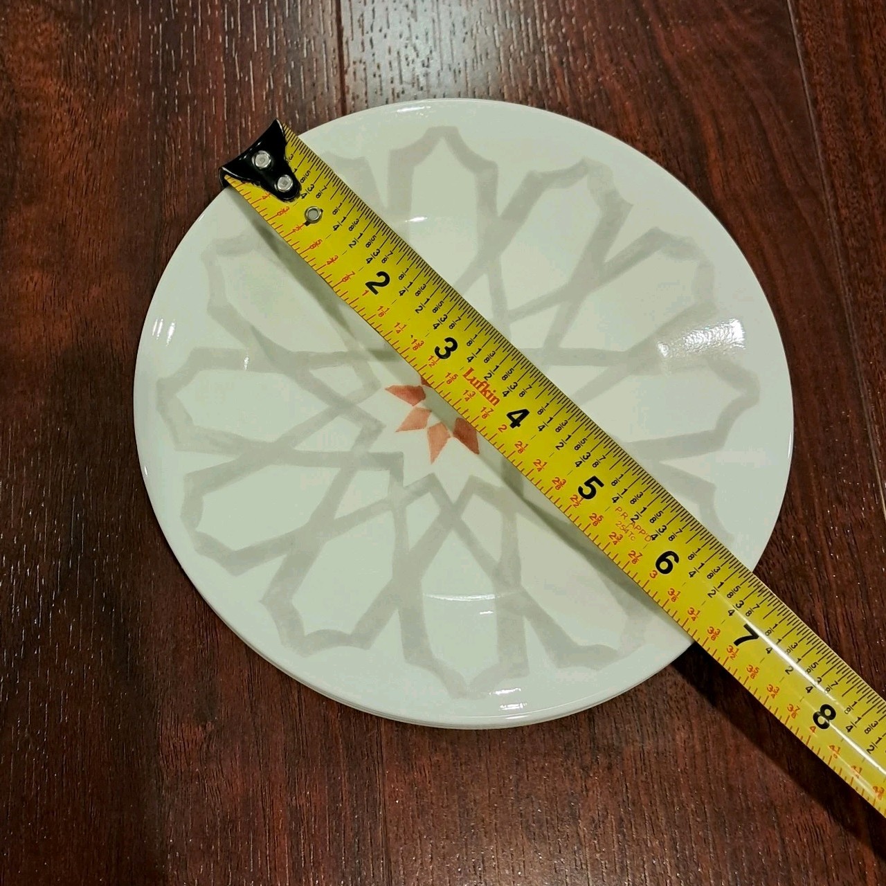 Corelle Service For 6 Amalfi Rose Mediterranean Inspired Grey w/Pink Geometrics