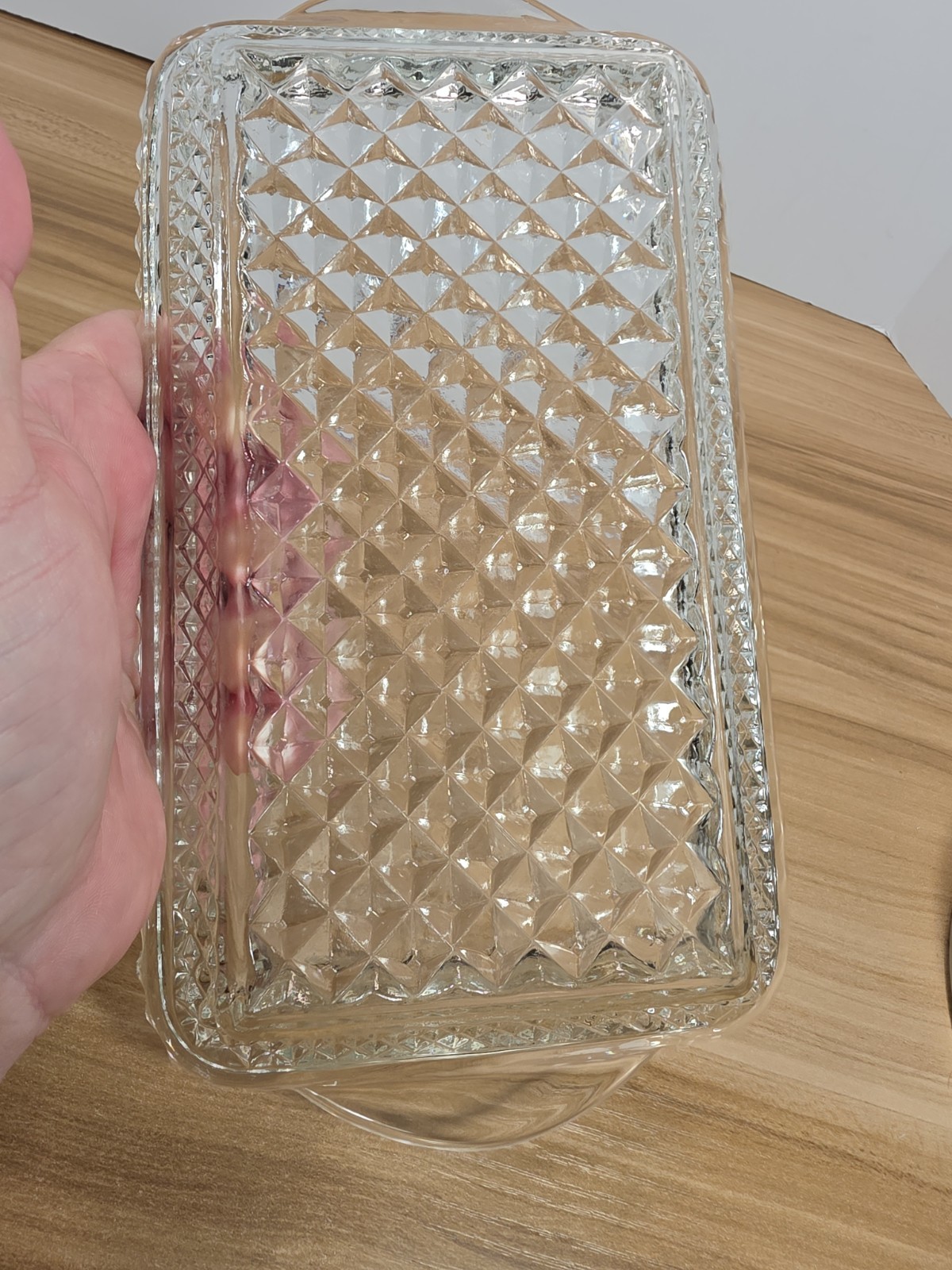 Anchor Hocking Wexford Rectangular Relish Tray 9.75″ x 5″ Diamond Pattern