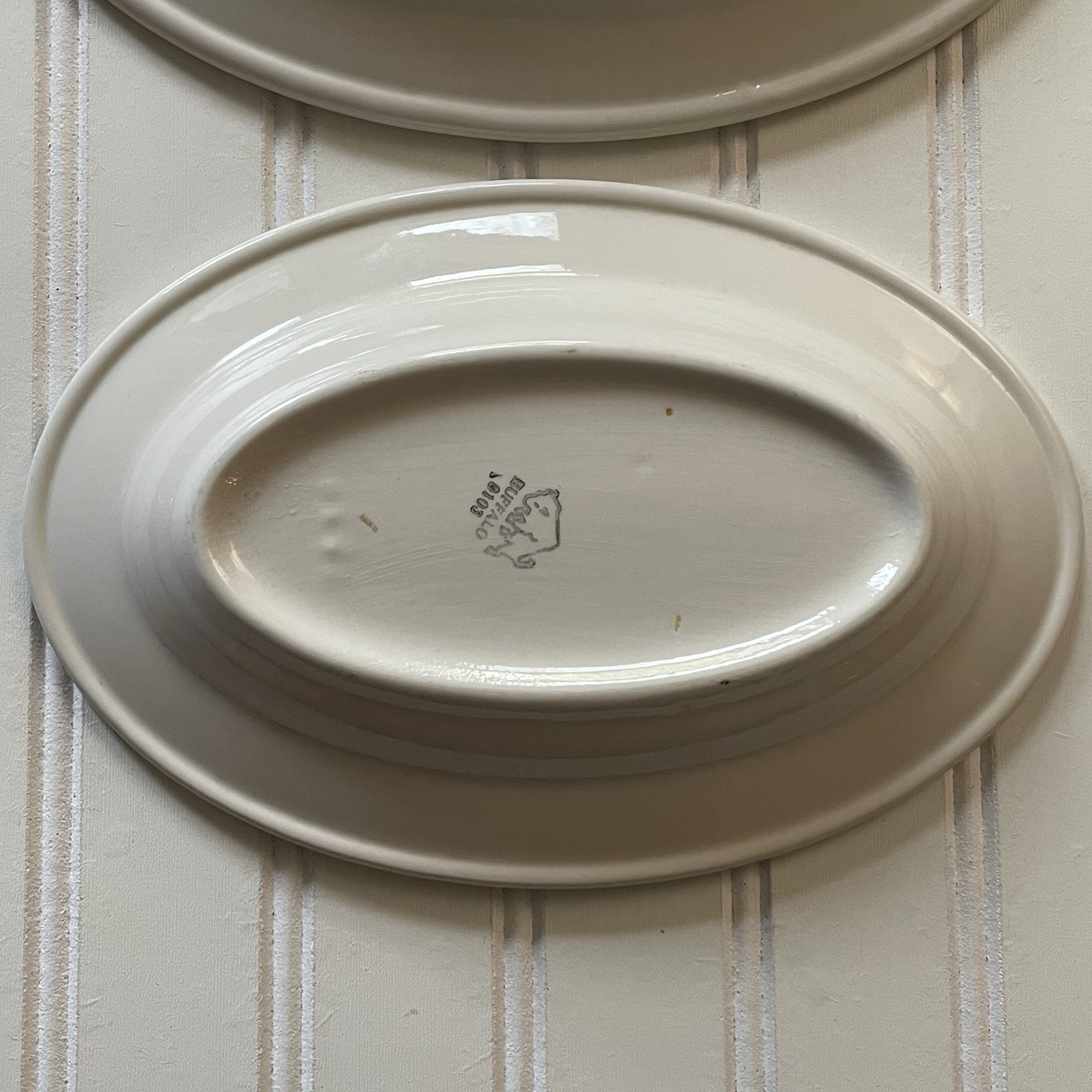 Vtg Buffalo China Blue Willow Restaurant Ware Oval Platter Set 3 Serving Plates
