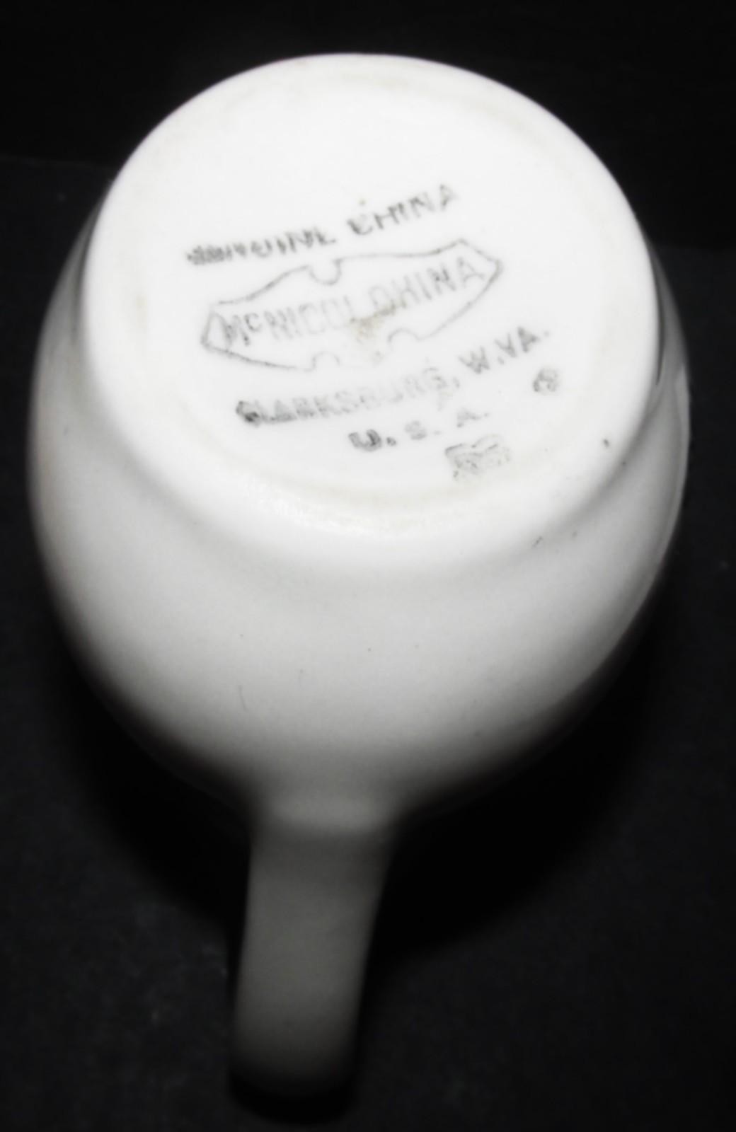 1963 West Virginia Centennial Restaurant China Creamer w Handle By McNicol China