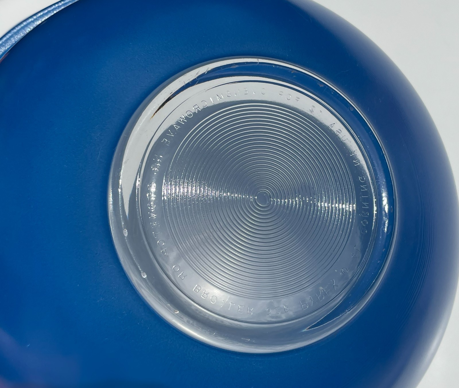Vintage PYREX 326 Cobalt Blue Clear Bottom Mixing Bowl 4L 11 3/4 inch