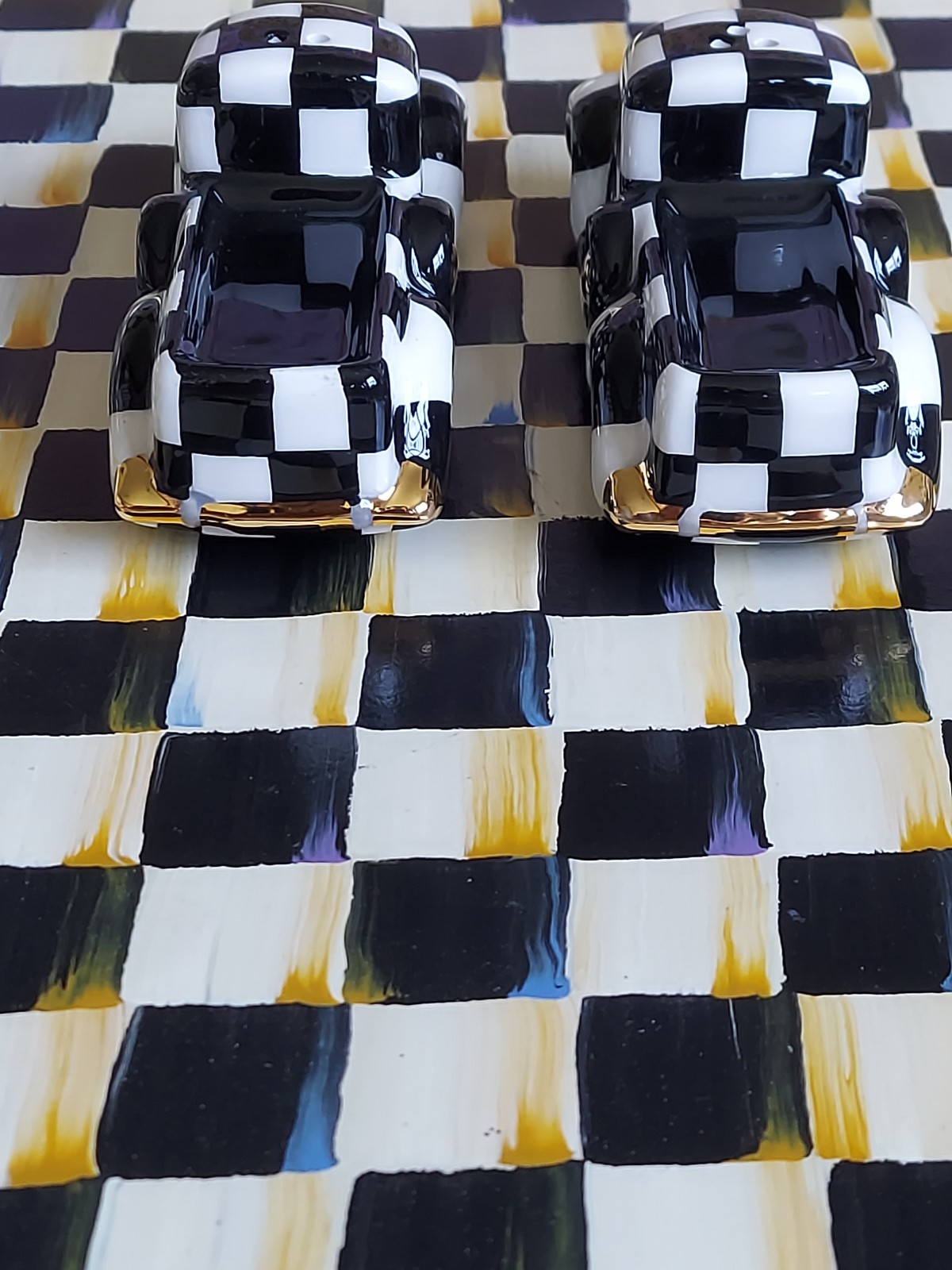 MacKenzie-Childs Courtly Truck Salt And Pepper Shakers