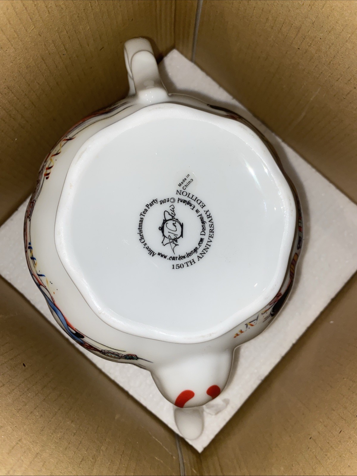 Alice in Wonderland Christmas Tea Party Teapot by Paul Cardew Tweedle Dee Lid