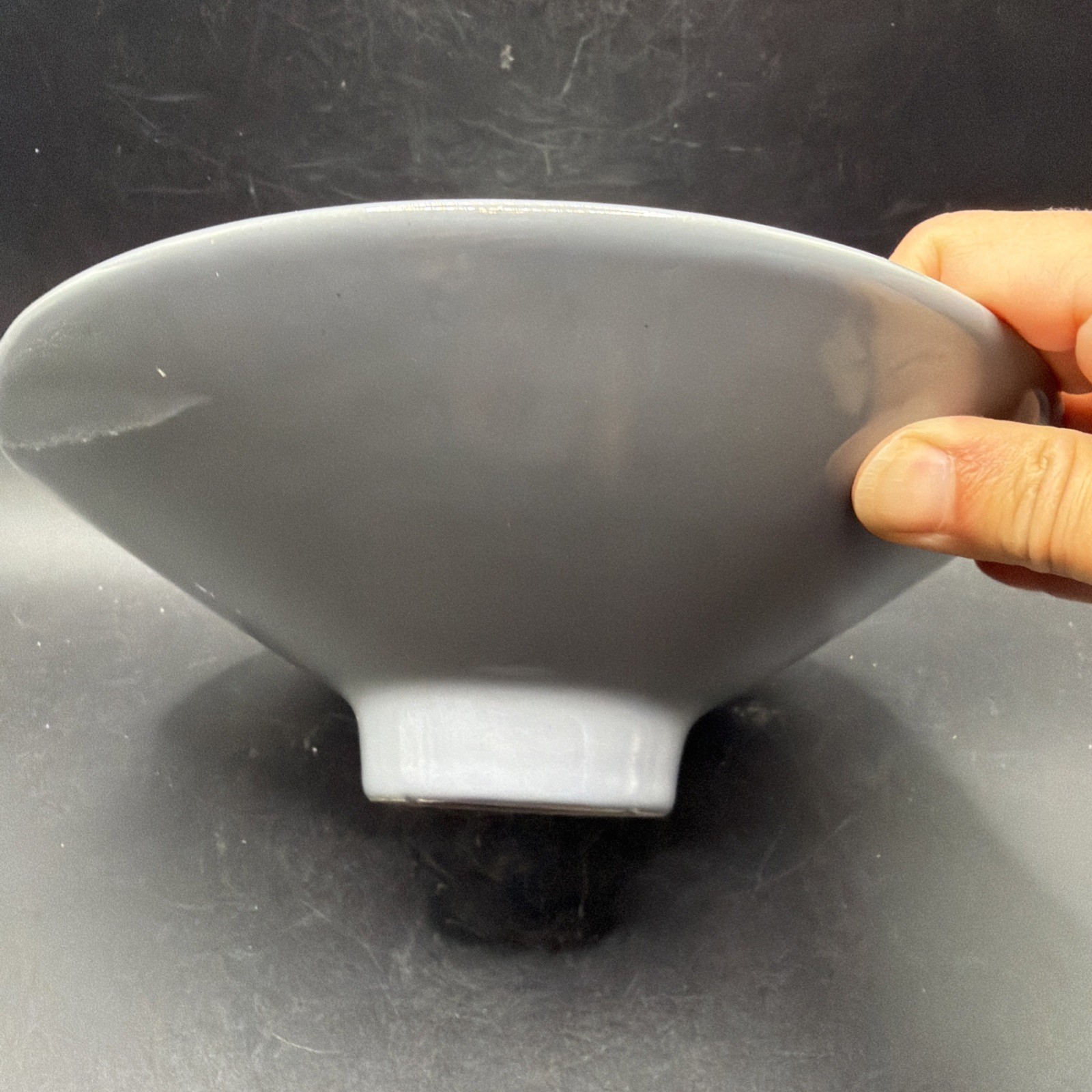 Haeger Pottery Blue Bowl USA Pedestal Container Dish 3296-1985 Ikebana