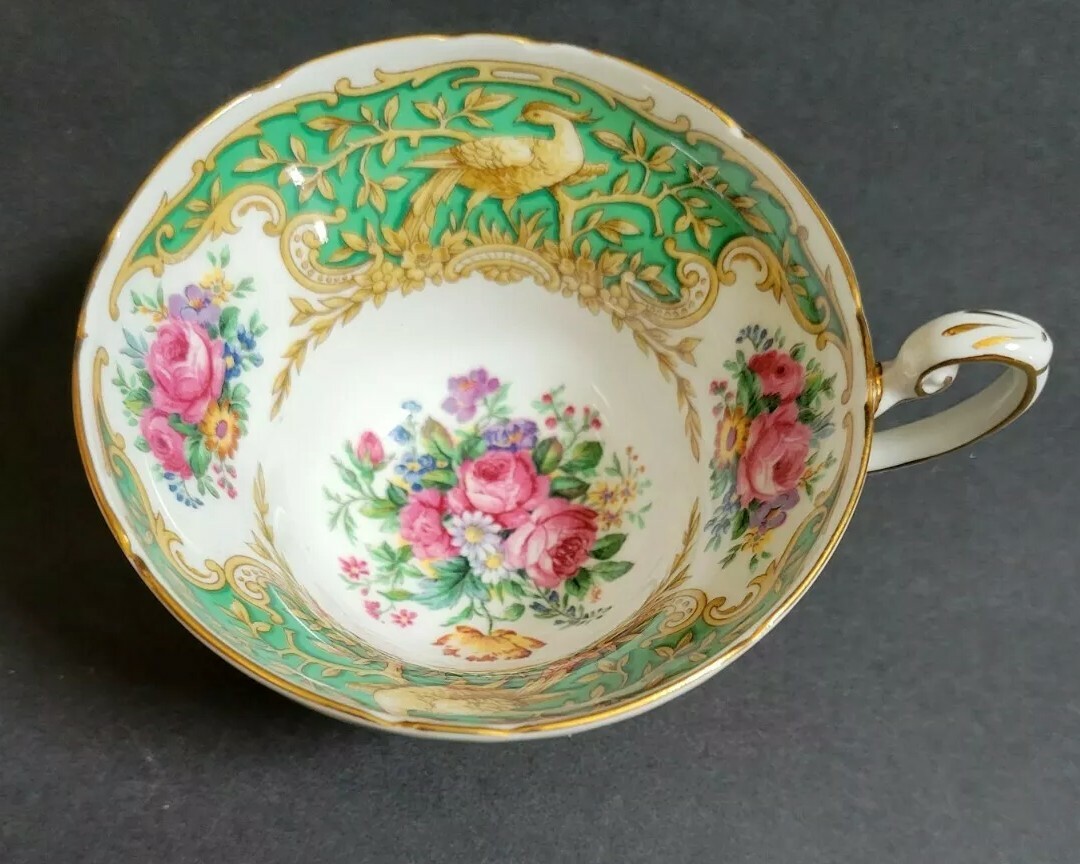 Coalport “MONTROSE Green” Tea Cup with Saucer Display only