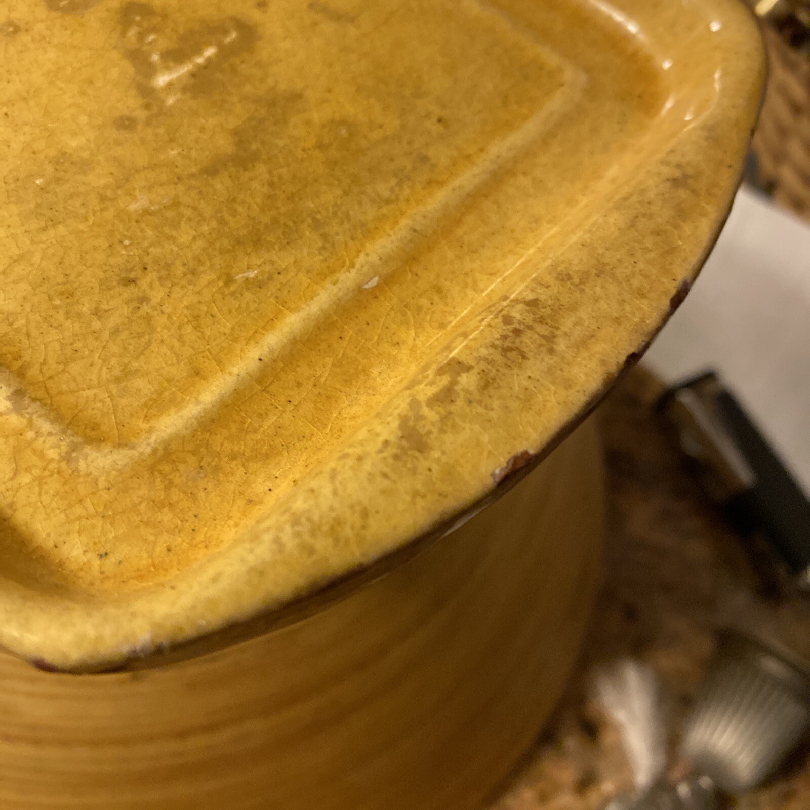 Pound BUTTER or CHEESE Heavy Red Clay Dish WITH LID Berries And Leaves Vintage