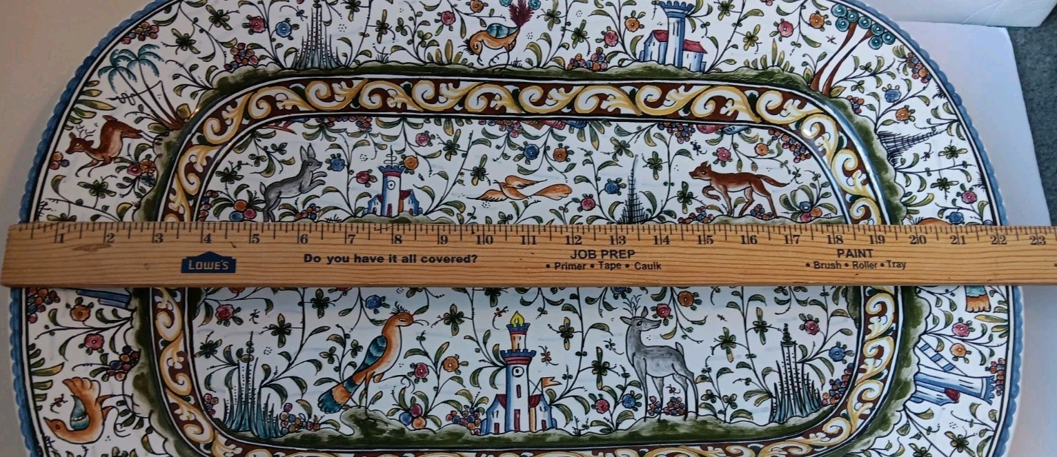 Williams Sonoma Provence Nazari Handpainted Ceramic Platter 22.5″x15.5″ Portugal