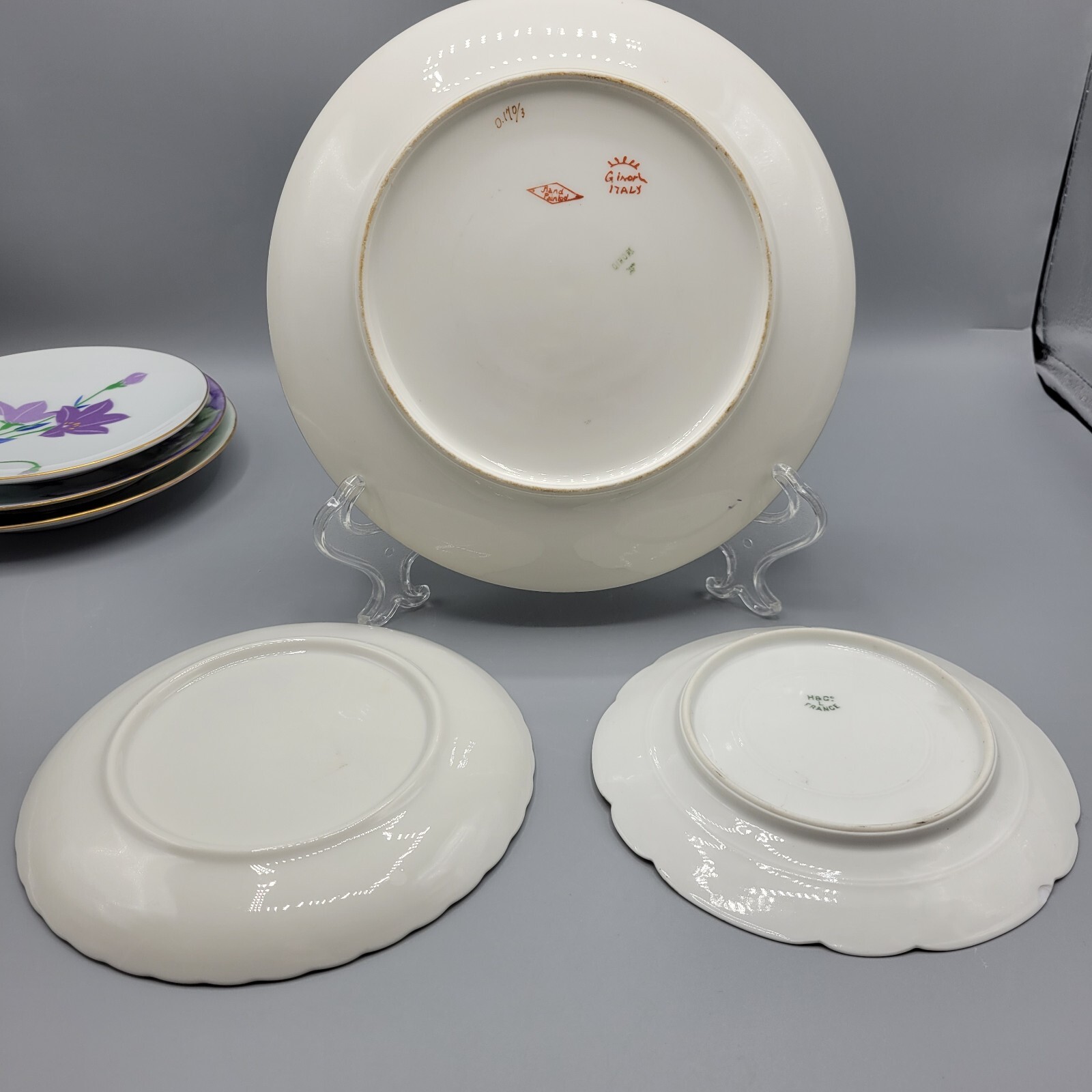 Set Of Vintage Miss Matched Purple Dessert Plates, Set Of 6 From 6″-8″