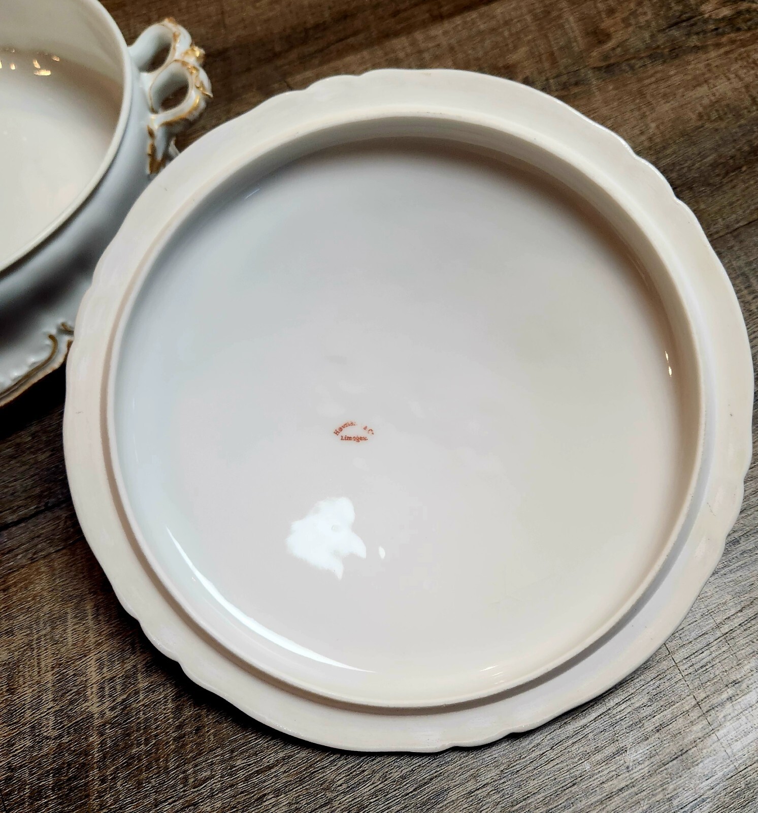 Vintage Haviland Limoges Round& Oval Set Covered Dishes White/Gold HOLIDAY