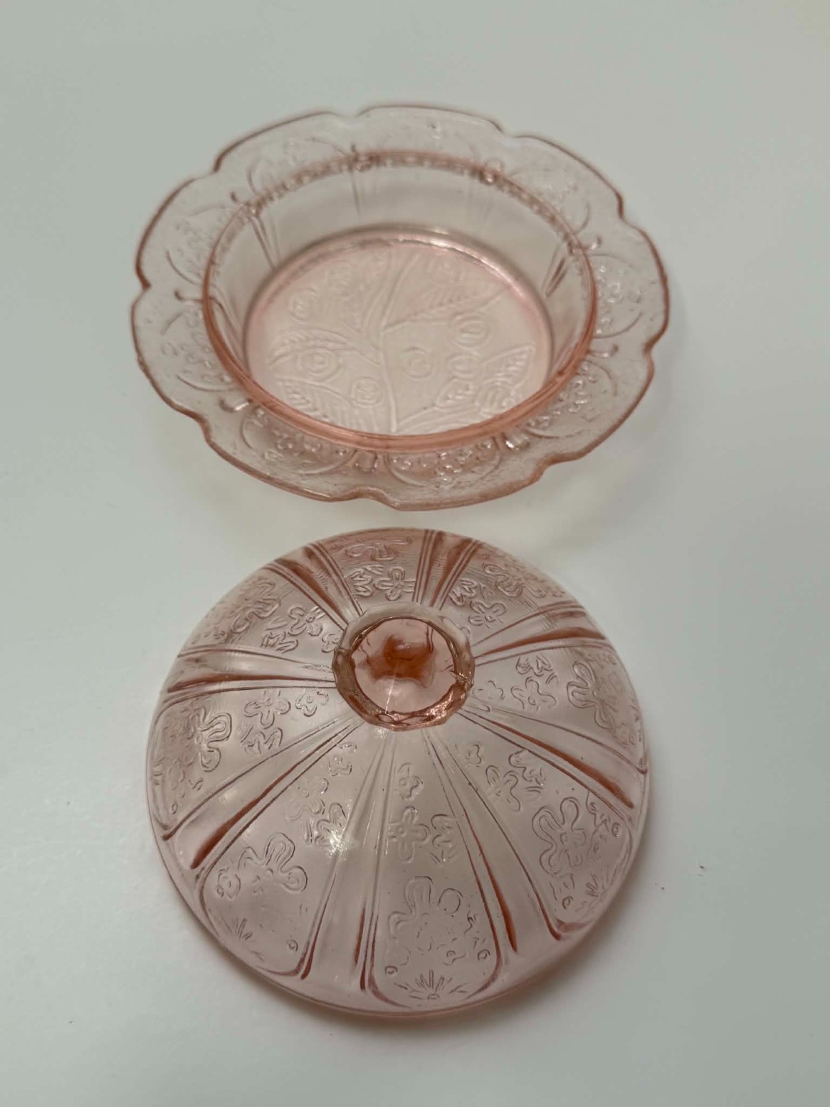 Jeannette CHERRY BLOSSOM PINK BUTTER DISH W/COVER VTG