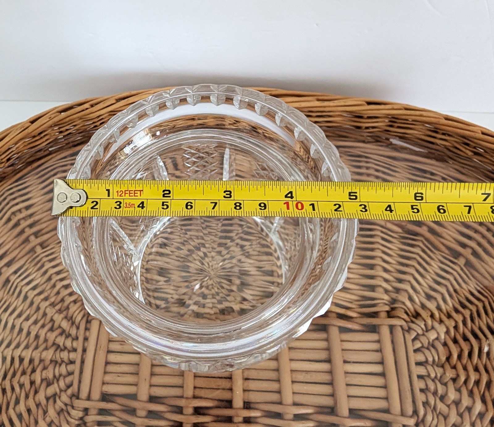 Waterford Crystal HIBERNIA Biscuit Barrel Jar w/Lid Diamond Cross-Cut Signed 7″