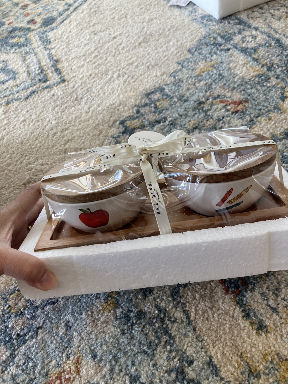 Rae Dunn 2 Sided Wood Lid Pinch Bowls