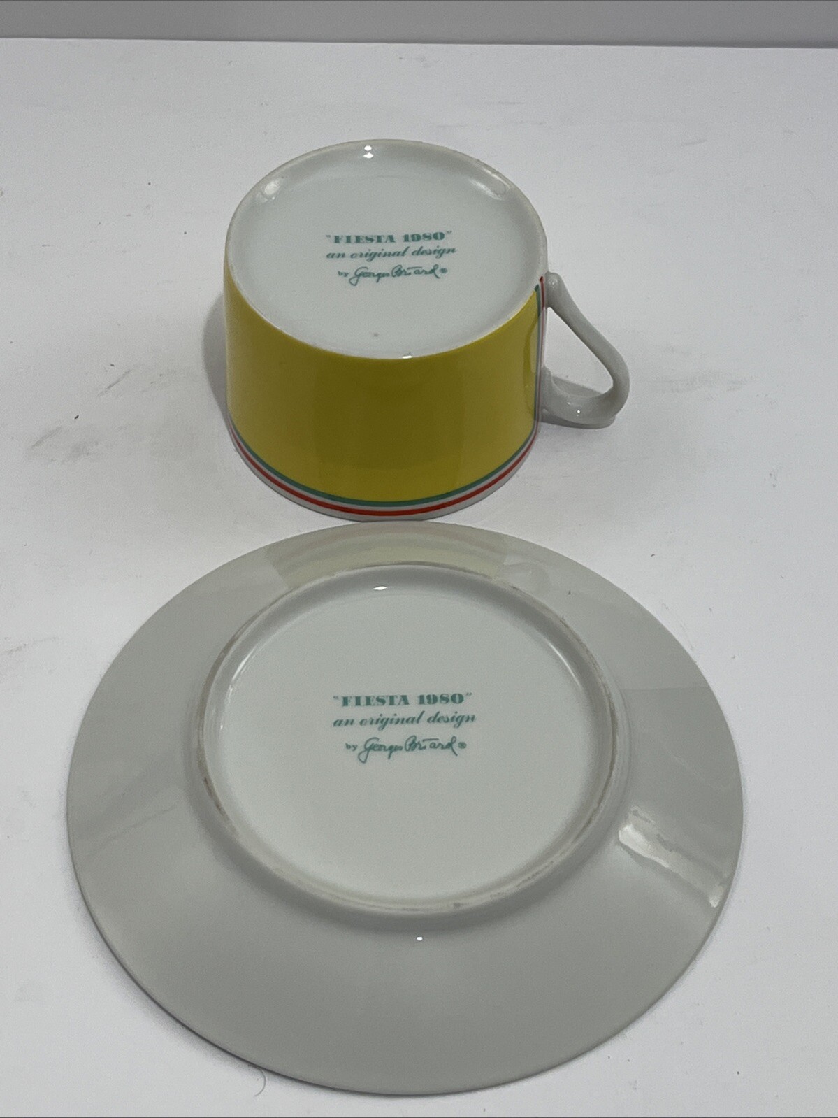 RARE! FIESTA 1980 BY GEORGES BRIARD Set Of Cup And Saucer 6 Oz Mid Century
