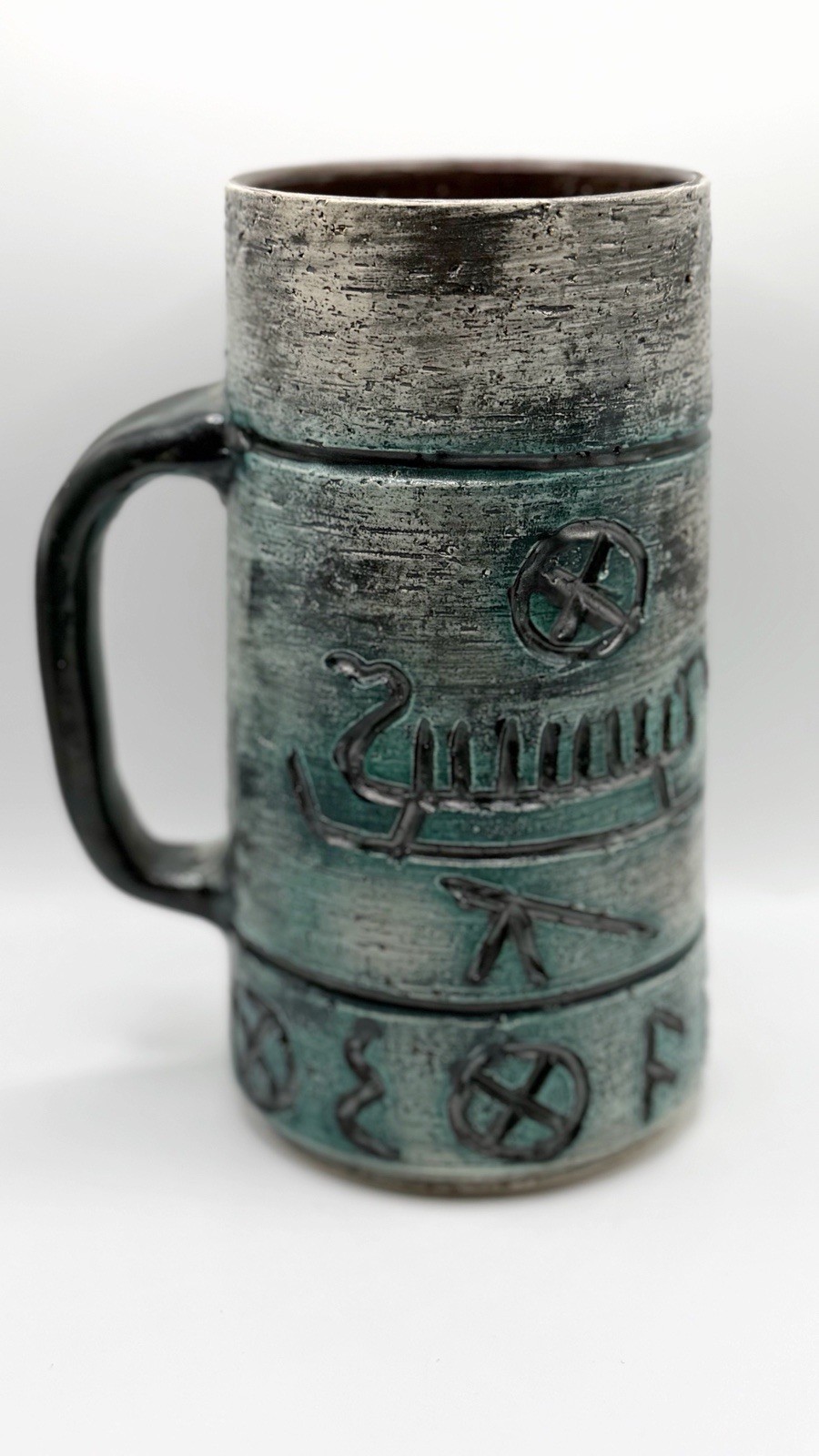 Vintage AROL Scandinavian Art Clay Pottery Cup/Mug Scandinavian Nordic Runes