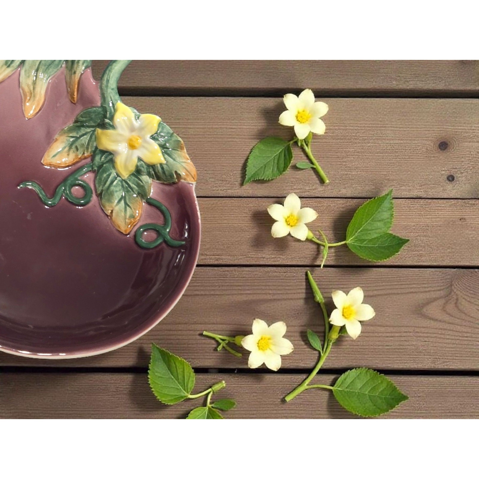 Fitz and Floyd Classics Gardenening Gourmet Collection Eggplant Canape Plate