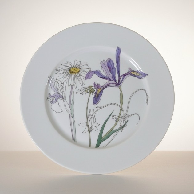 Block Spal Portugal Watercolors Hillside Salad Plates Set of 6 7.6 Mary Lou 1981