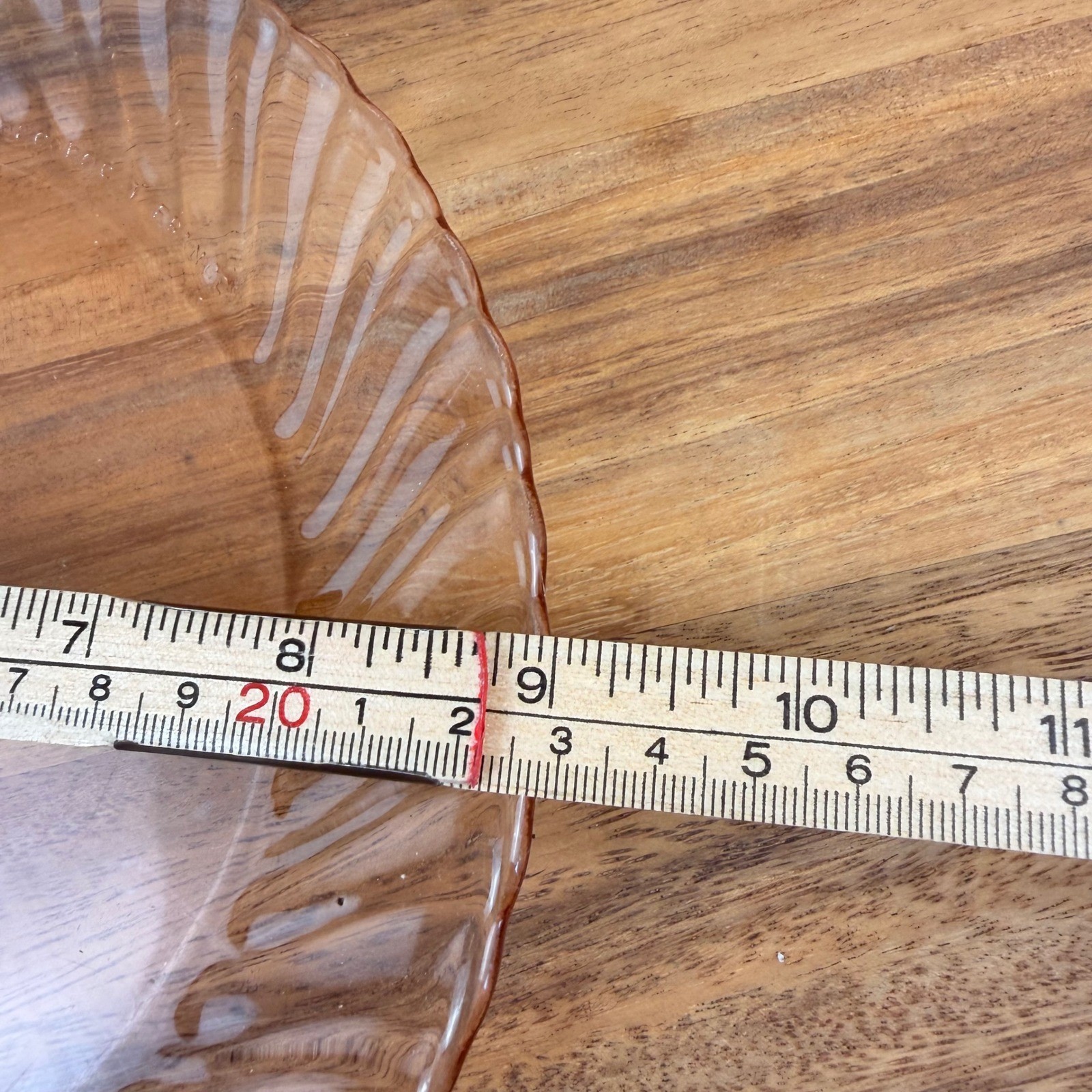 Arcoroc France Rosaline Pink Swirl Glass Plates Set of 2 Vintage 7.75in, 9in