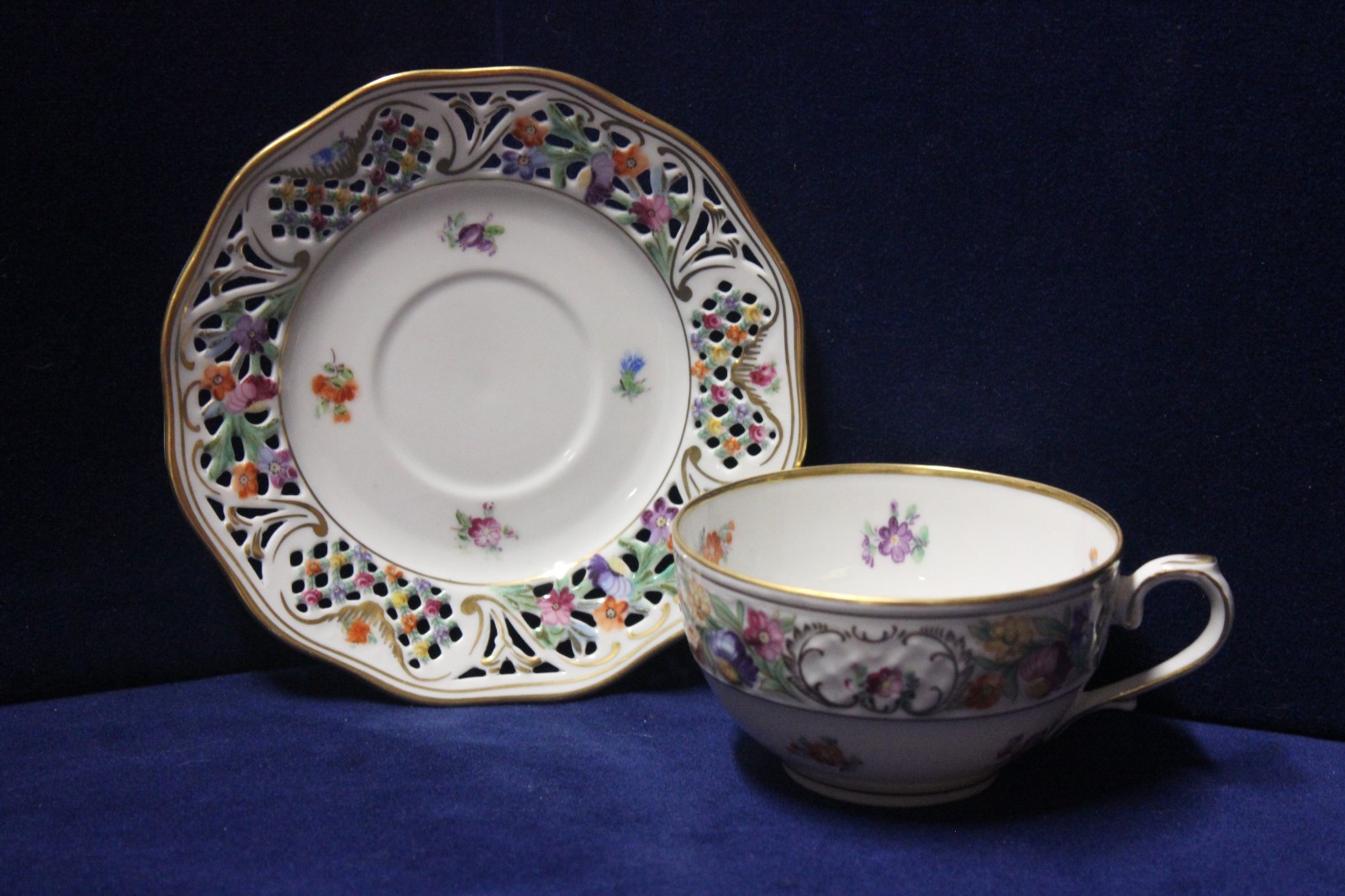 Schumann Bavaria Dresden Empress Chateau Flat Teacup & Saucer Set, 12 Sets Avail