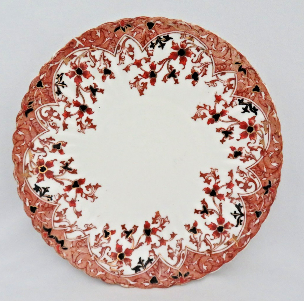 Antique Radfords Imari Gold VICTORIA Pattern Scalloped Edge 9″ Plate 1879-1891
